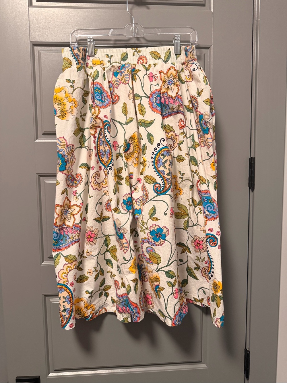 a.n.a. Floral Paisley A-Line Midi Skirt 12
